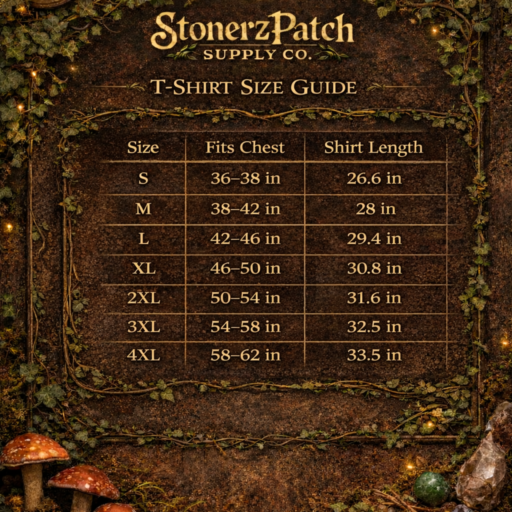 StonerzPatch Supply Co Skeleton Meditation Mushroom Forest Graphic T-Shirt