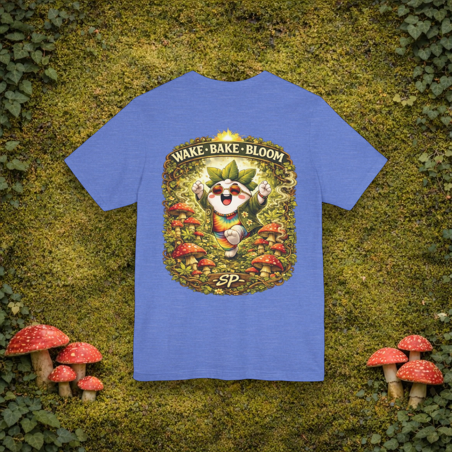 Wake & Bake Mushroom T-Shirt | 420 Streetwear Graphic Tee | Patch Society