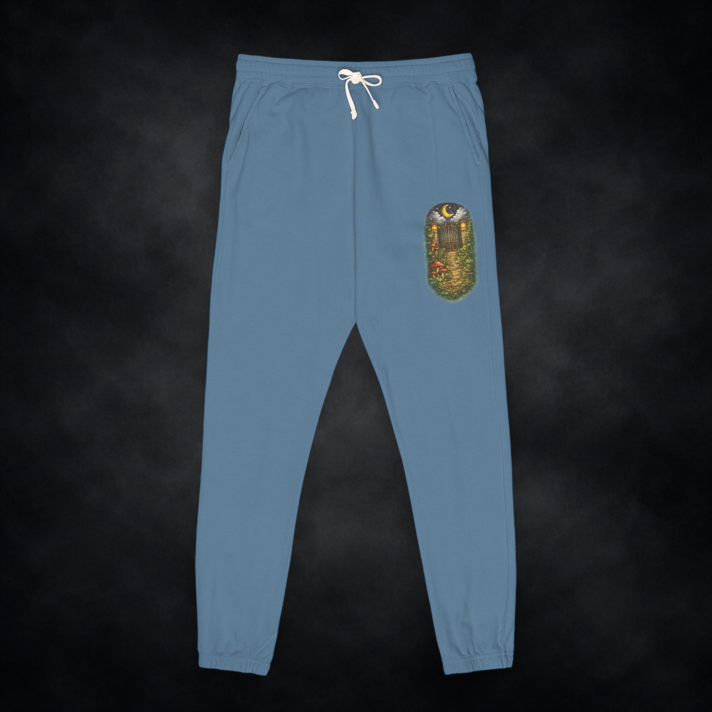 Cottage Night Unisex Joggers — Vintage Nature Patch Sweatpants