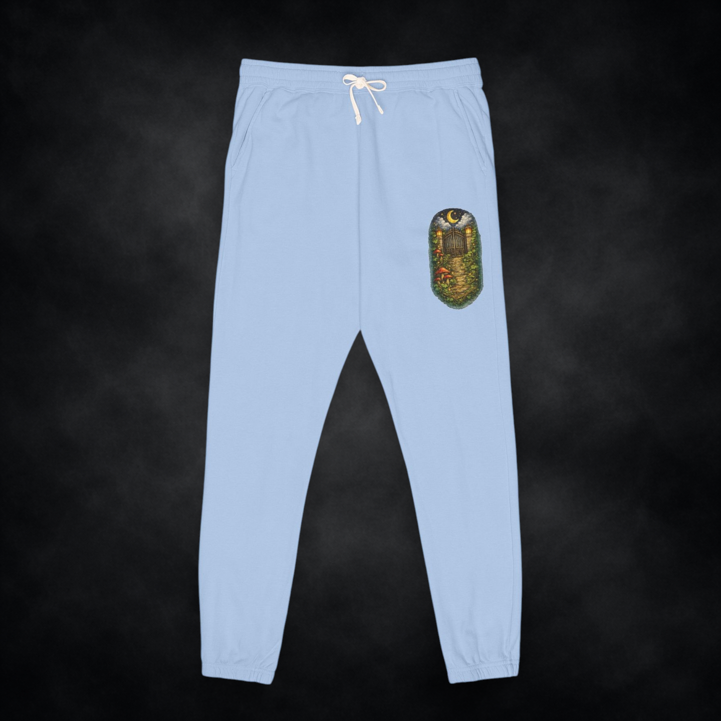 Cottage Night Unisex Joggers — Vintage Nature Patch Sweatpants