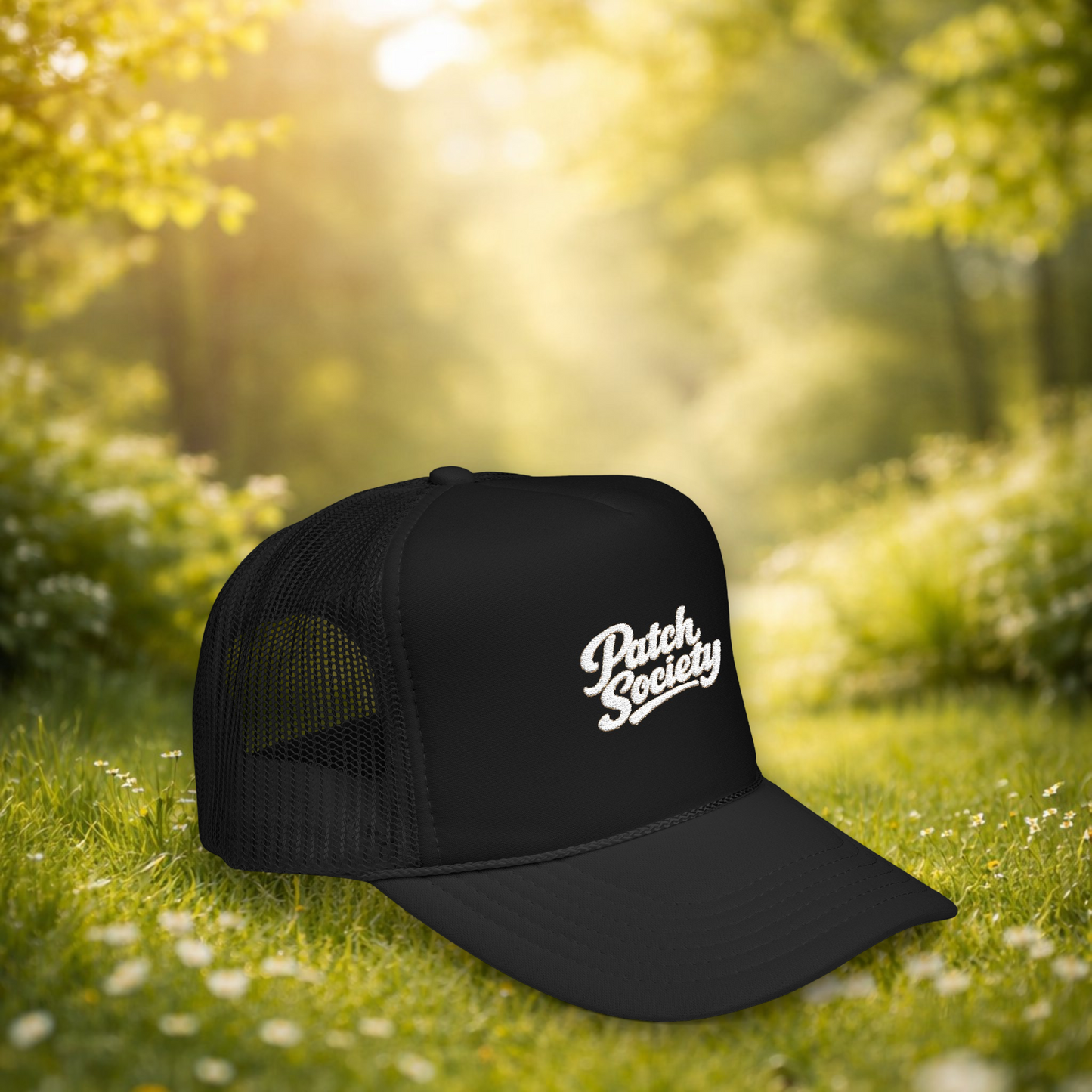 StonerzPatch Trucker Hat | Script Logo Mesh Cap | Streetwear Foam Hat
