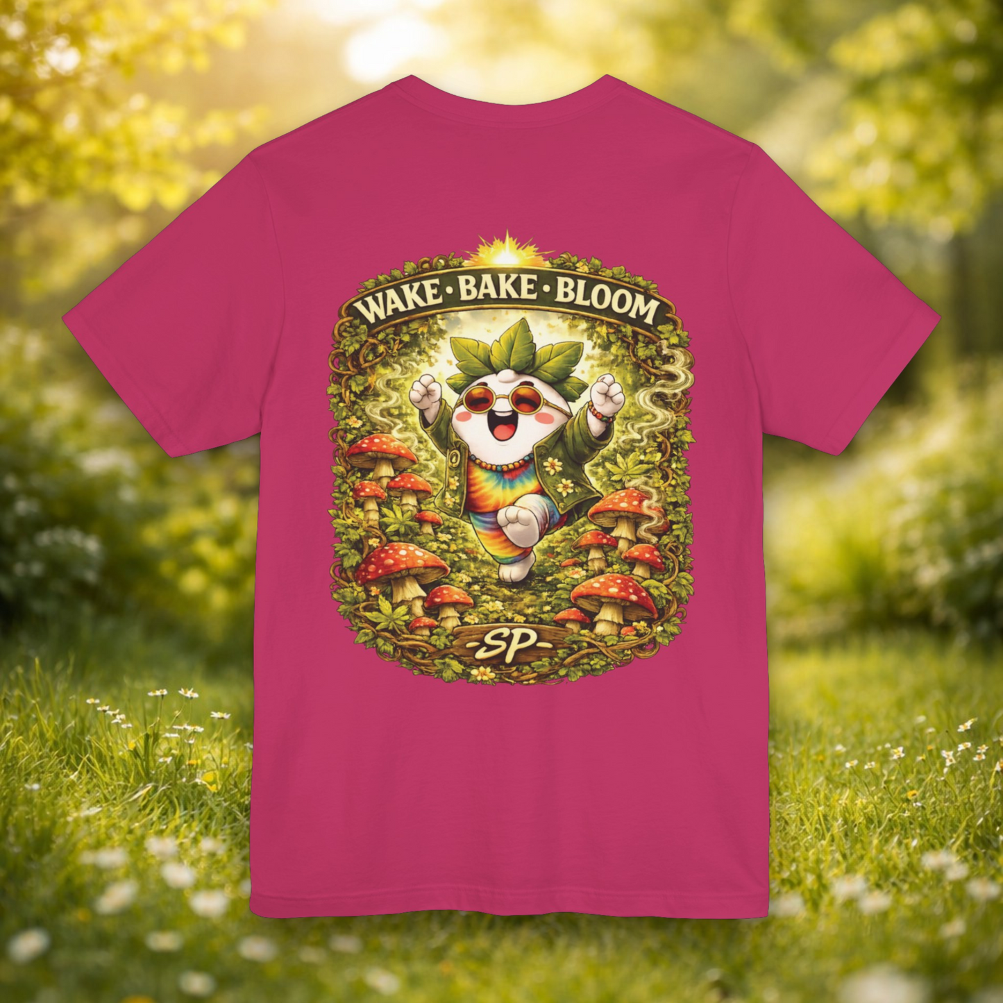 Wake & Bake Mushroom T-Shirt | 420 Streetwear Graphic Tee | Patch Society