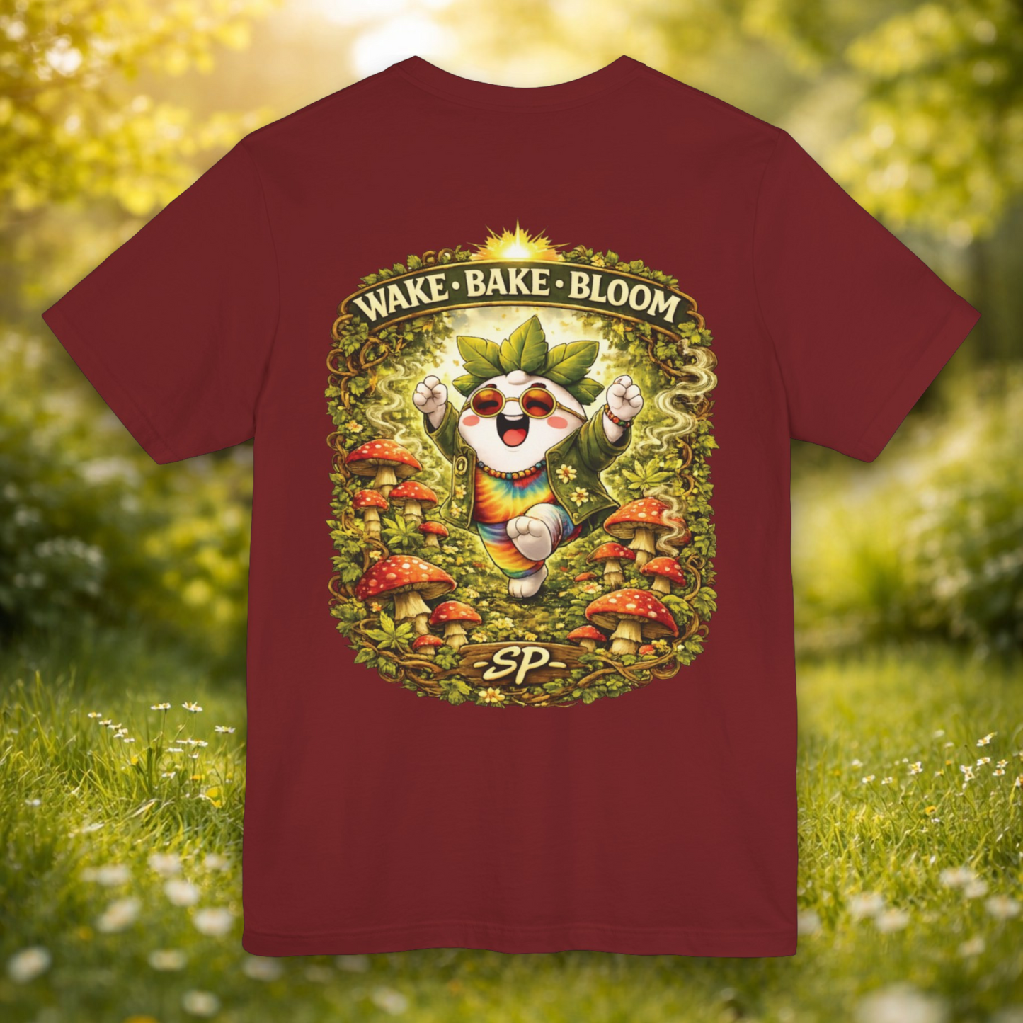 Wake & Bake Mushroom T-Shirt | 420 Streetwear Graphic Tee | Patch Society