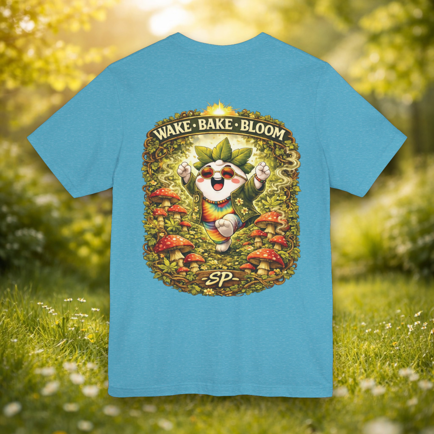 Wake & Bake Mushroom T-Shirt | 420 Streetwear Graphic Tee | Patch Society