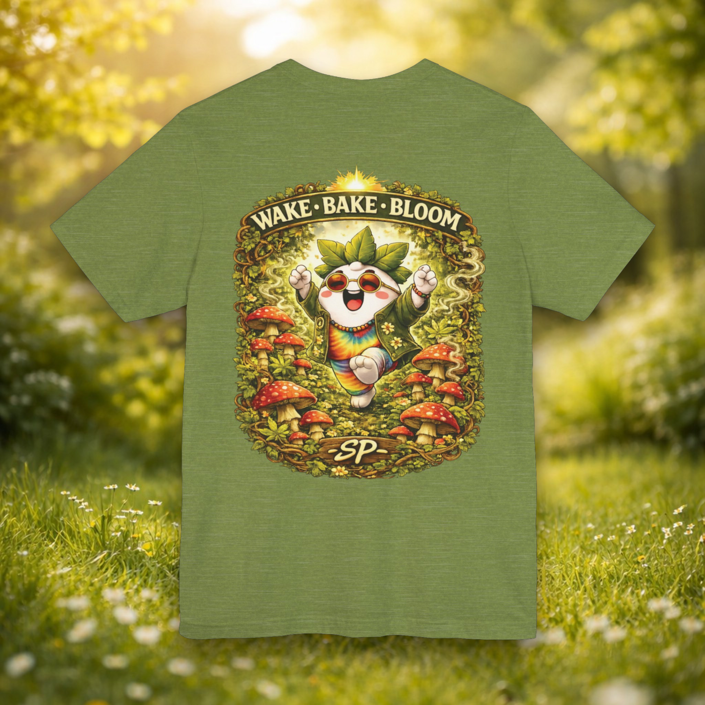 Wake & Bake Mushroom T-Shirt | 420 Streetwear Graphic Tee | Patch Society