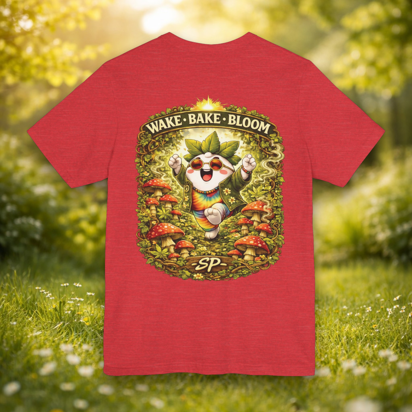 Wake & Bake Mushroom T-Shirt | 420 Streetwear Graphic Tee | Patch Society