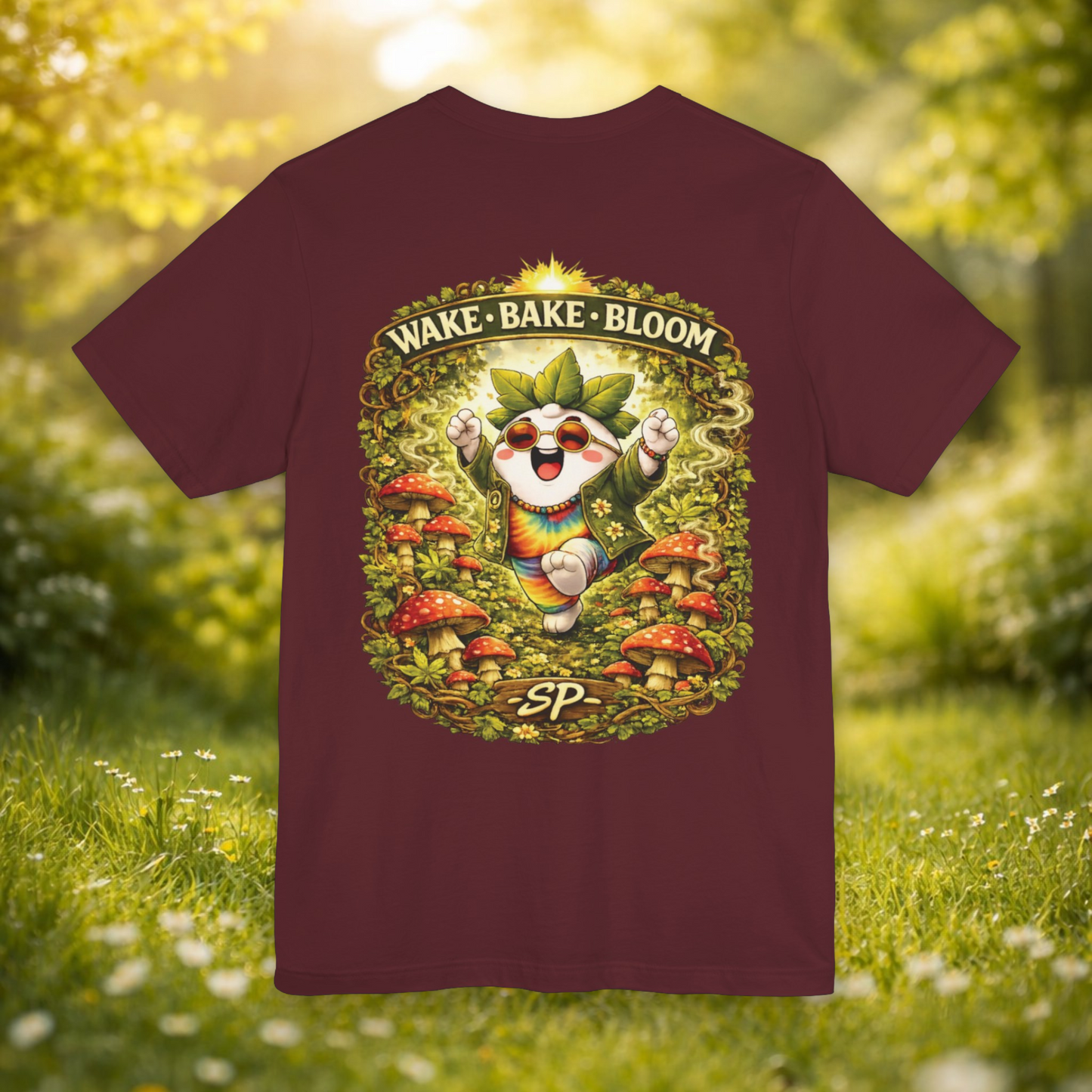 Wake & Bake Mushroom T-Shirt | 420 Streetwear Graphic Tee | Patch Society