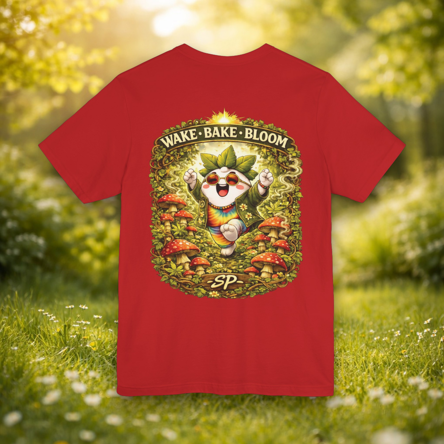Wake & Bake Mushroom T-Shirt | 420 Streetwear Graphic Tee | Patch Society